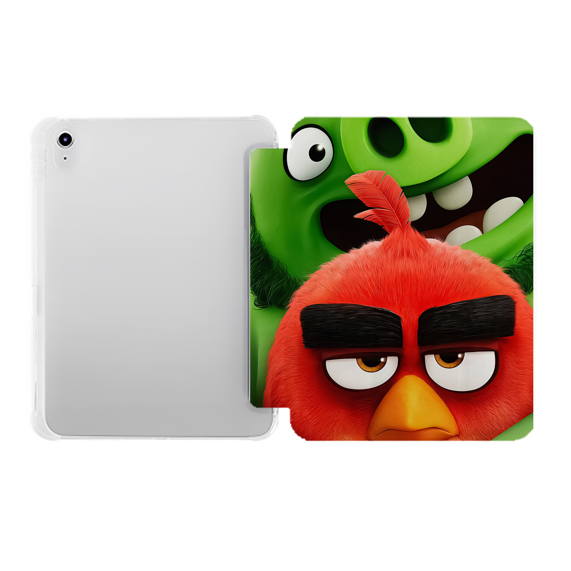（画像用） Angry Birds アングリーバード IPad ケース ペン収納付き 三つ折りスタンド PUレザー×シリコン 対応機種9.5/10.5/10.9インチ